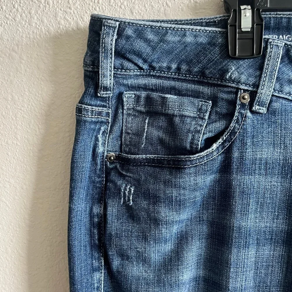 Lane Bryant Women's Straight Leg Medium Wash Distressed Jeans Size 24